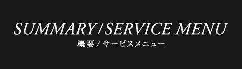 SUMMARY/SERVICE MENU 概要/サービスメニュー